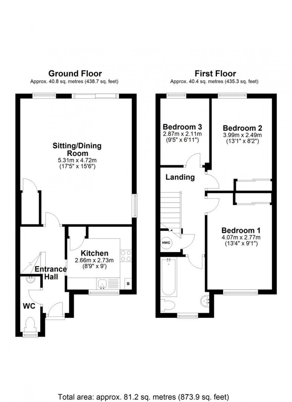 Floorplan for Dashwood Close, Sturminster Newton