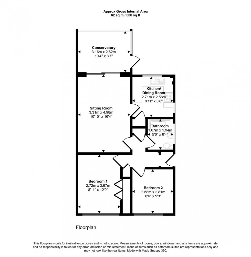 Floorplan for Roseberry Gardens, Gillingham