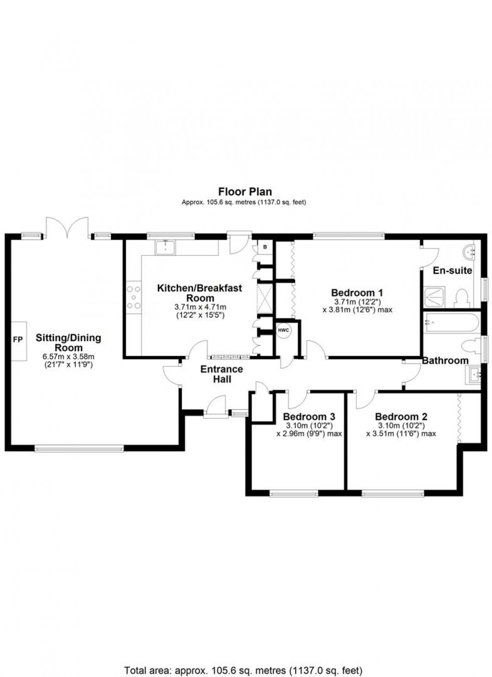 Floorplan for Foxglove Close, Wyke, Gillingham