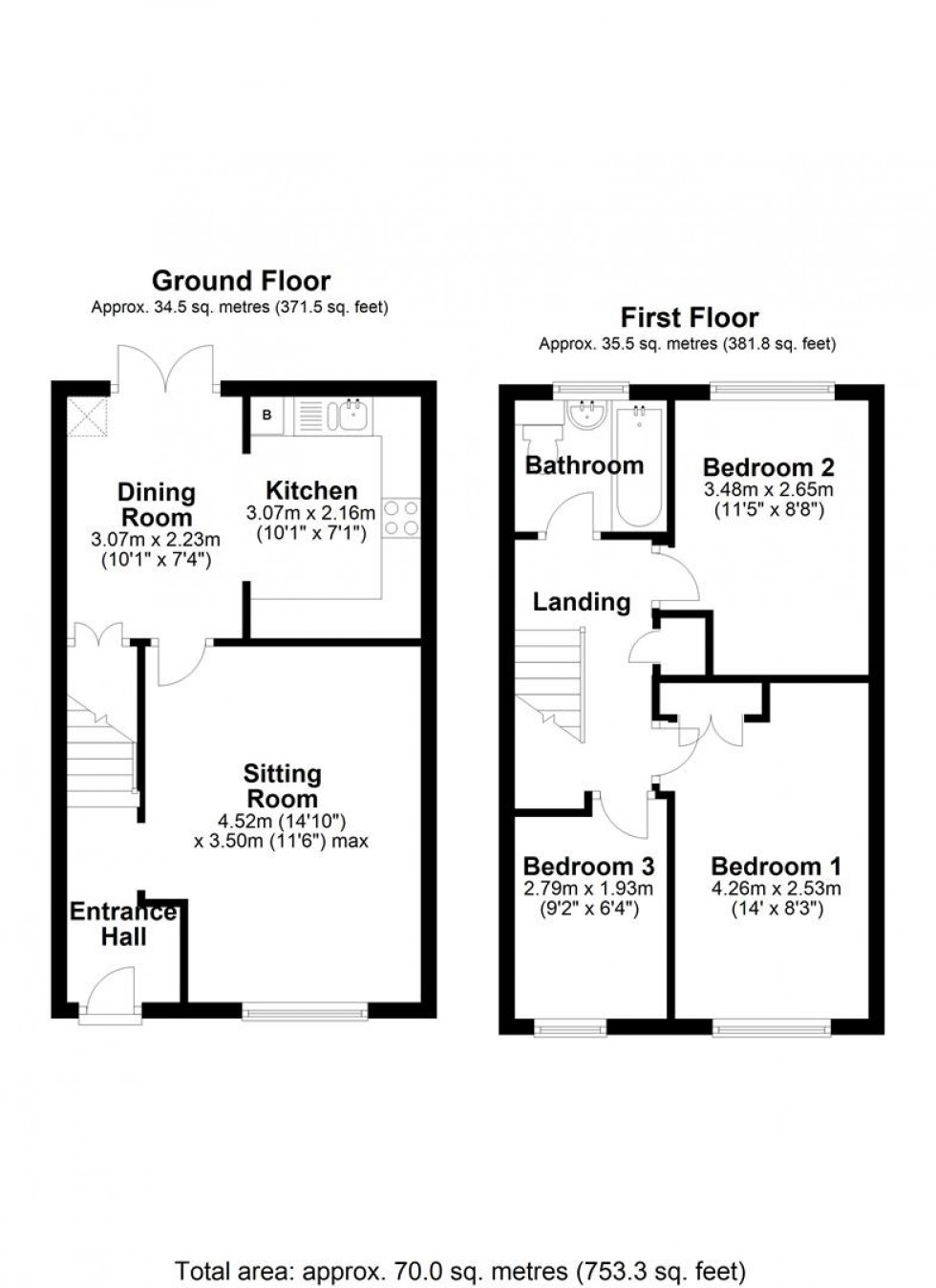 Floorplan for Beaufoy Close, Shaftesbury