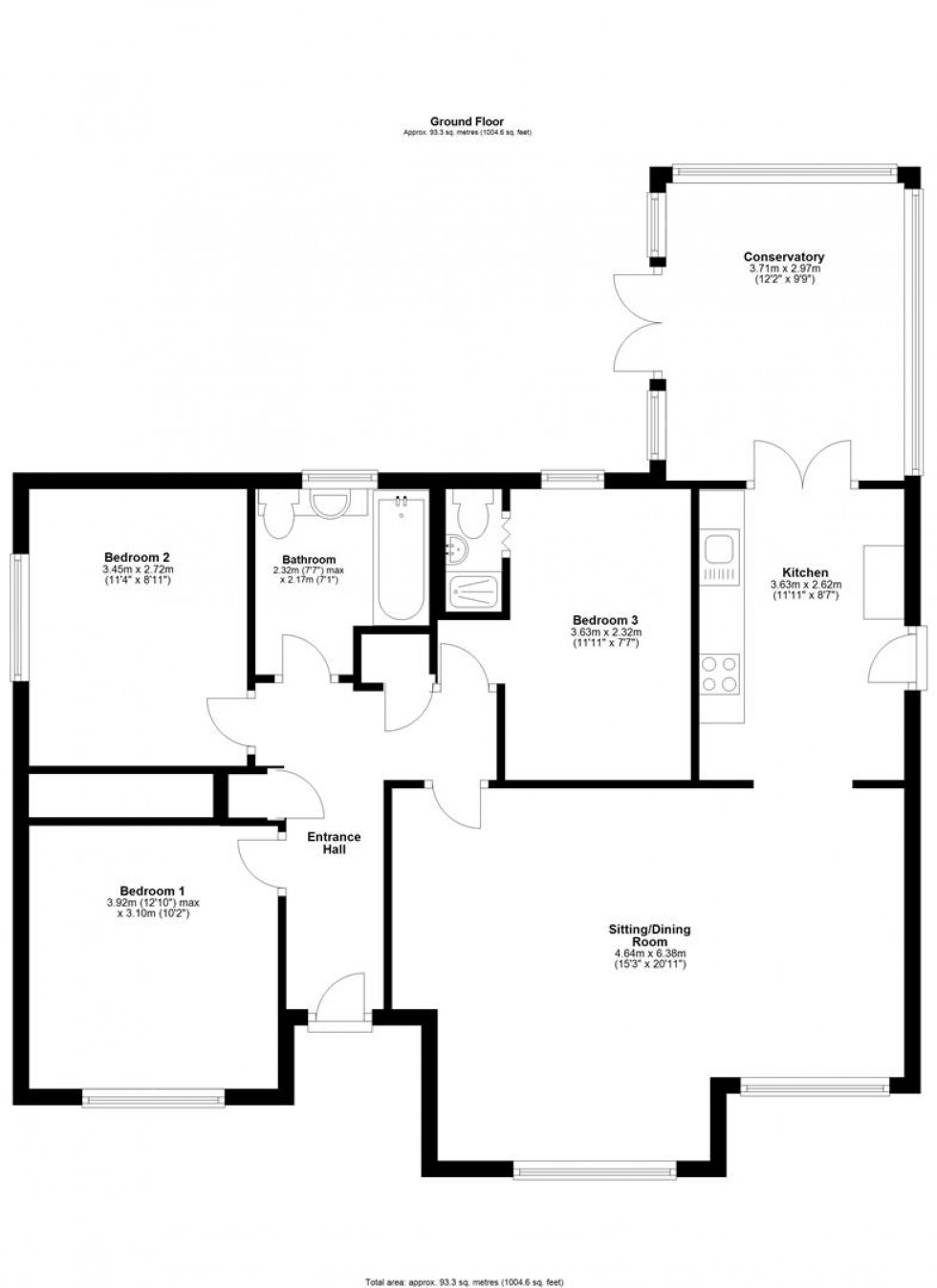 Floorplan for Burges Close, Marnhull STURMINSTER NEWTON