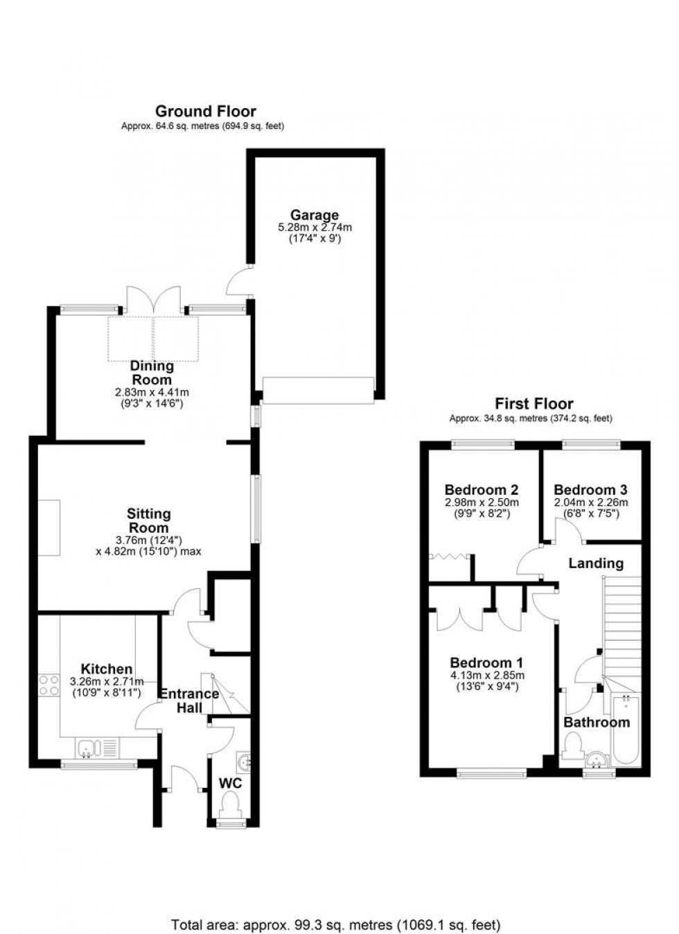 Floorplan for The Hawthorns, Stalbridge, Sturminster Newton