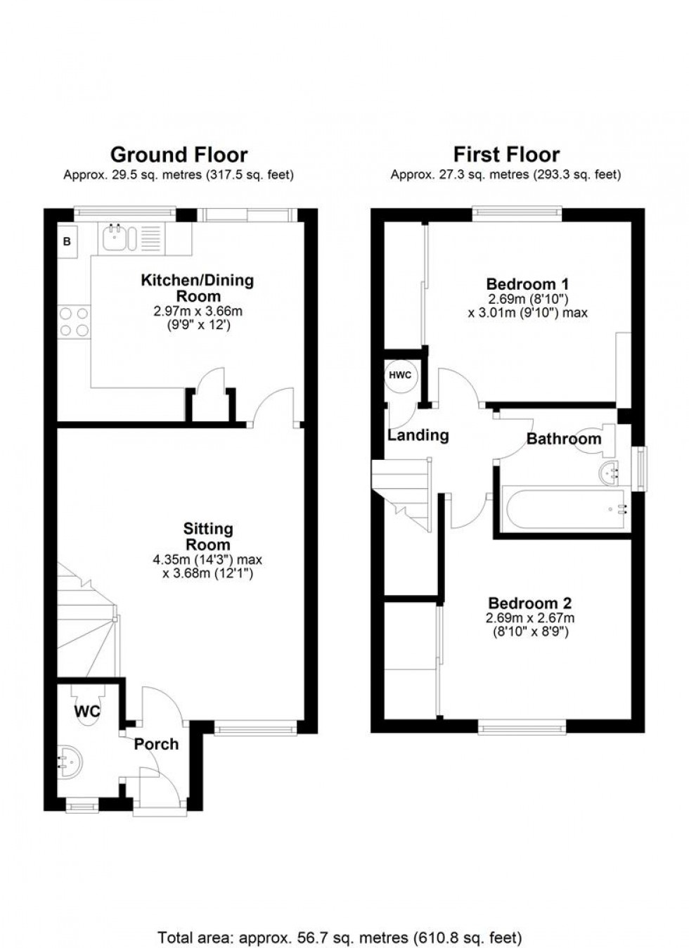 Floorplan for Pimpernel Court, Gillingham