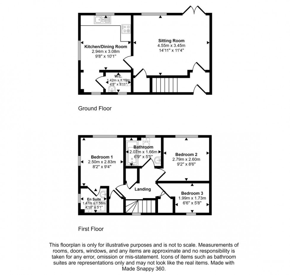 Floorplan for Field Close, Sturminster Newton