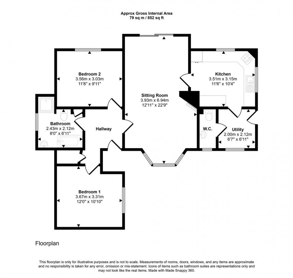 Floorplan for Thornhill Road, Stalbridge, Sturminster Newton