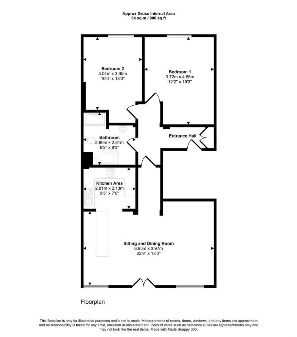 Floorplan for Mill Street, Wincanton