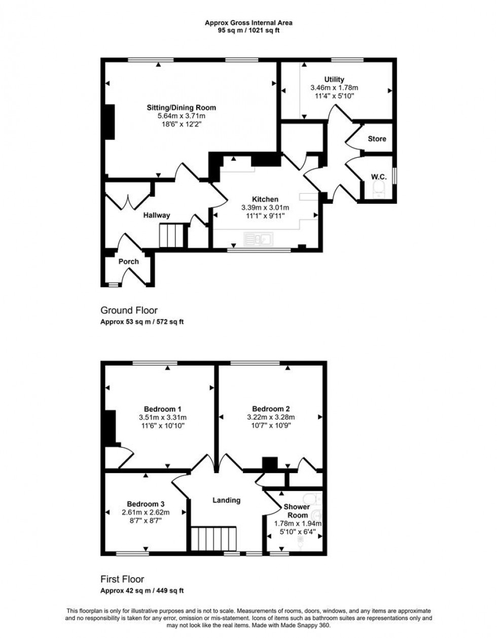 Floorplan for Locks Lane, Glanvilles Wootton