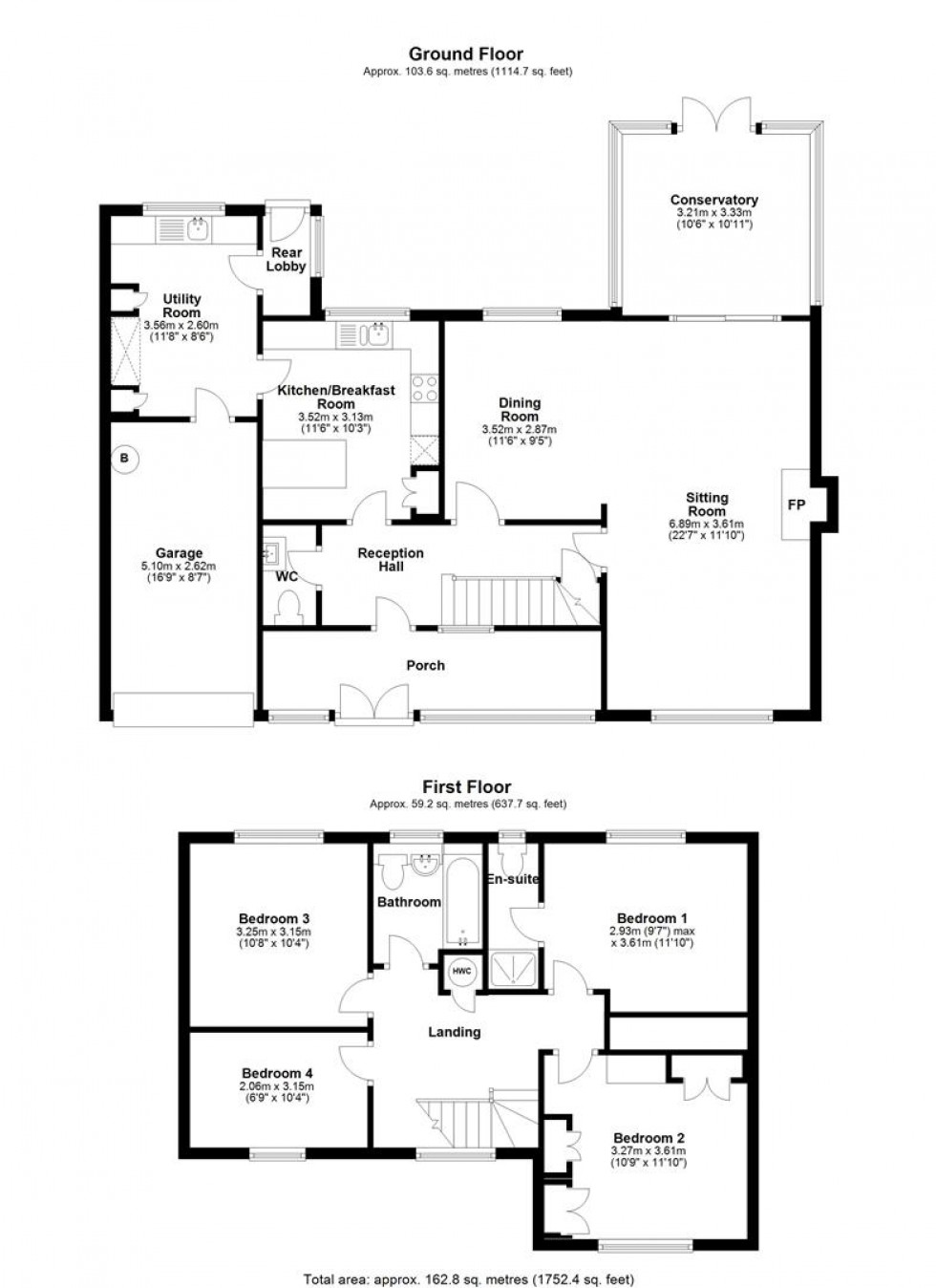 Floorplan for Ham Meadow, Marnhull, Sturminster Newton