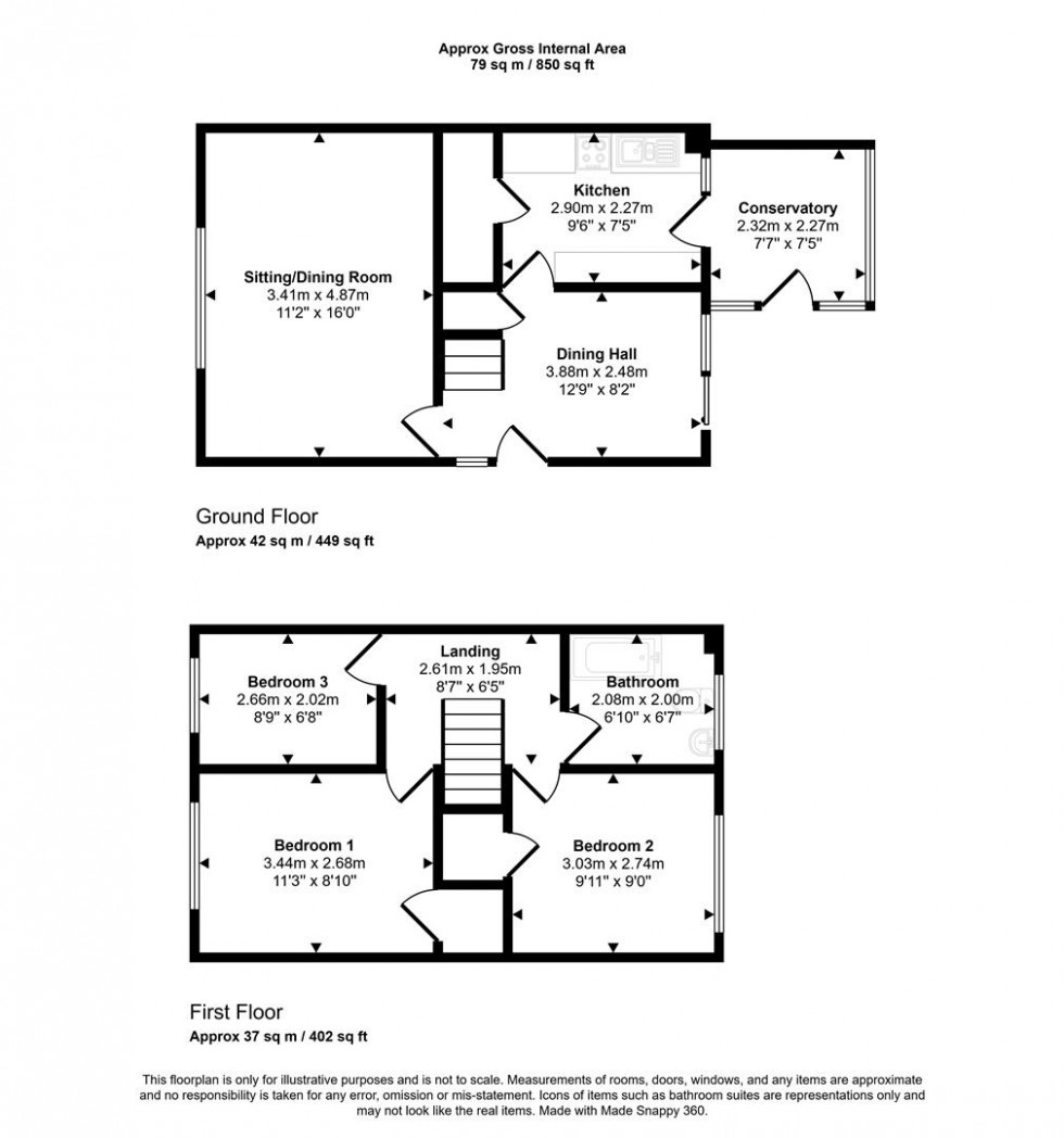 Floorplan for Chestnut Way, Gillingham