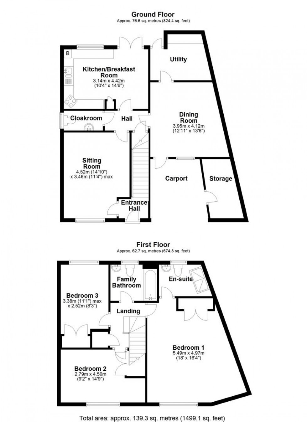Floorplan for Field Close, Sturminster Newton