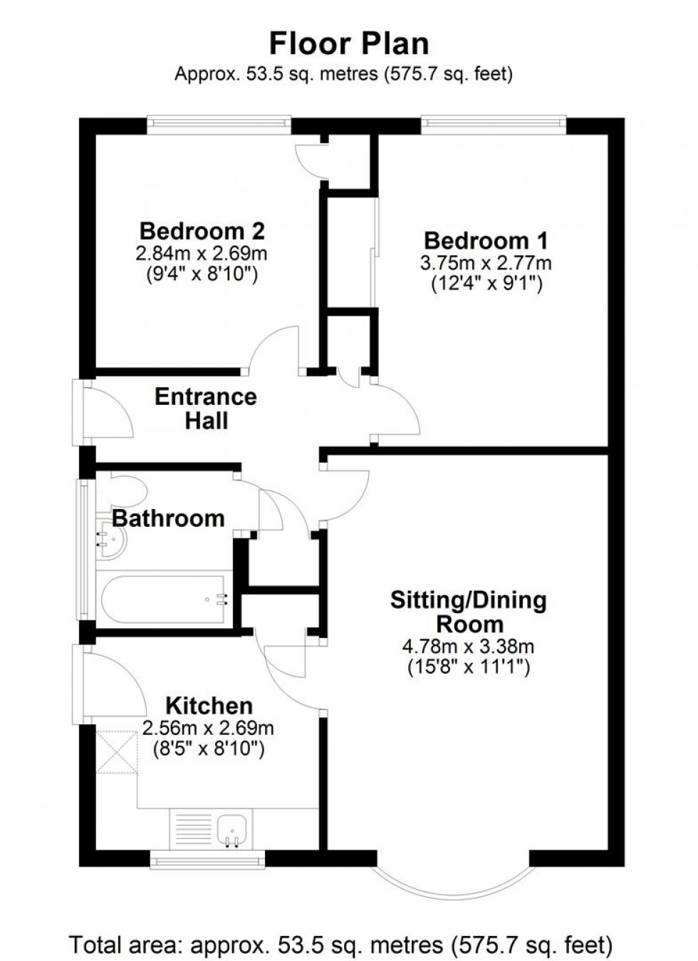 Floorplan for Cordery Gardens, Gillingham