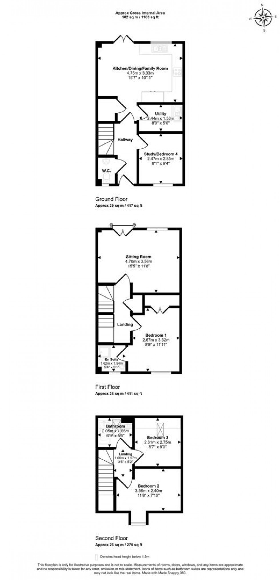 Floorplan for Palace Road, Gillingham