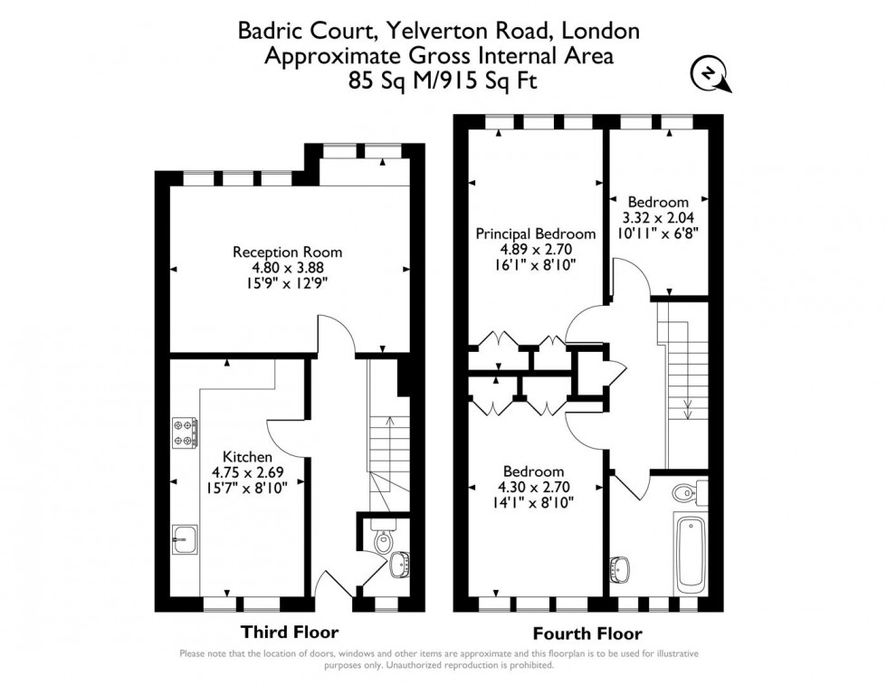 Floorplan for Yelverton Road, London