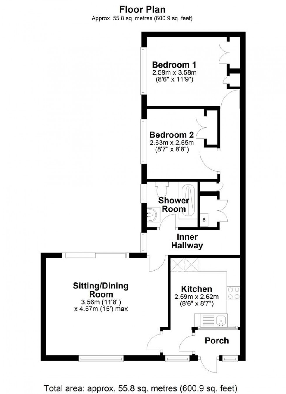 Floorplan for Barnes Close, Sturminster Newton