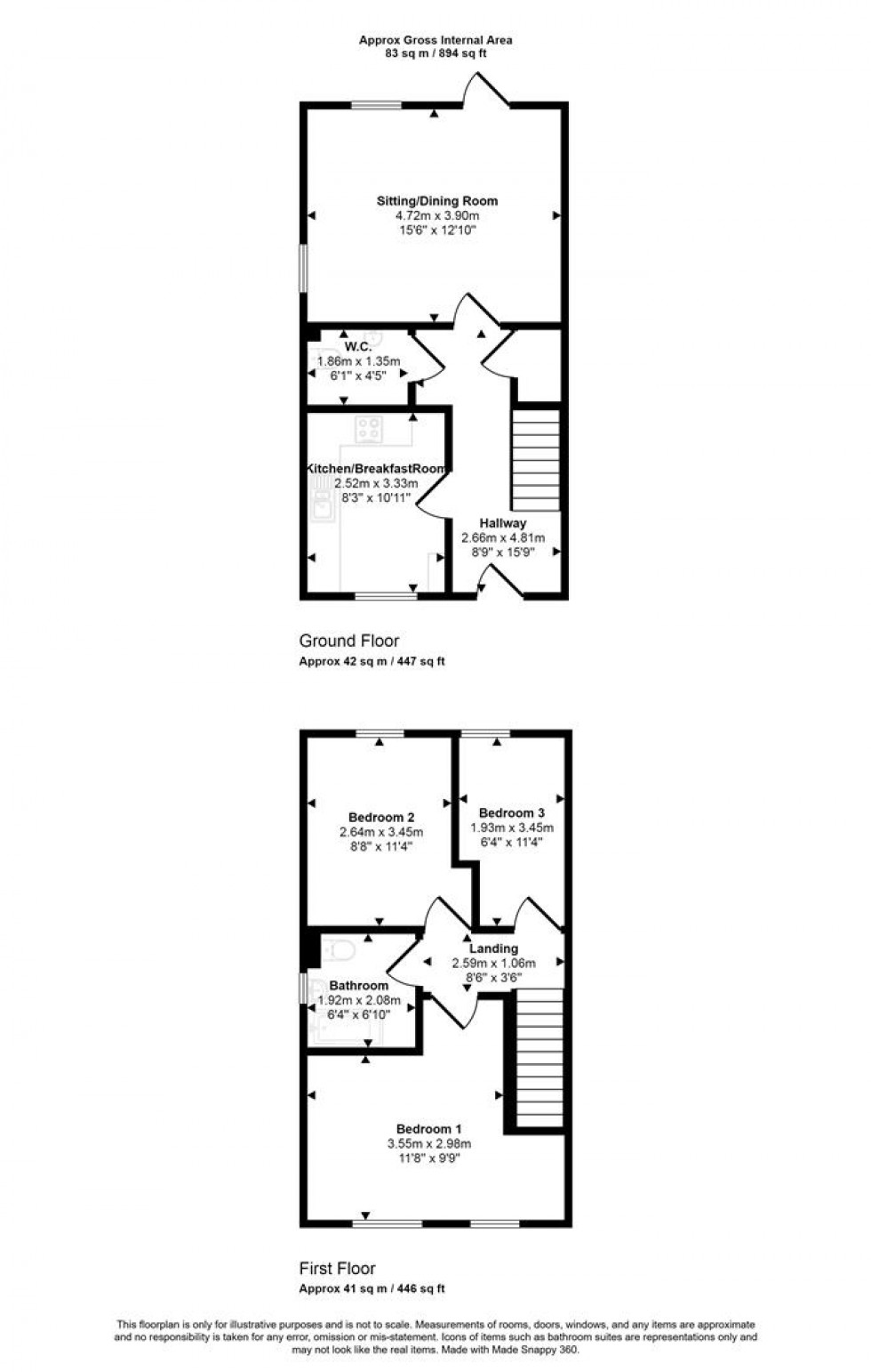 Floorplan for Spinners Way, Gillingham