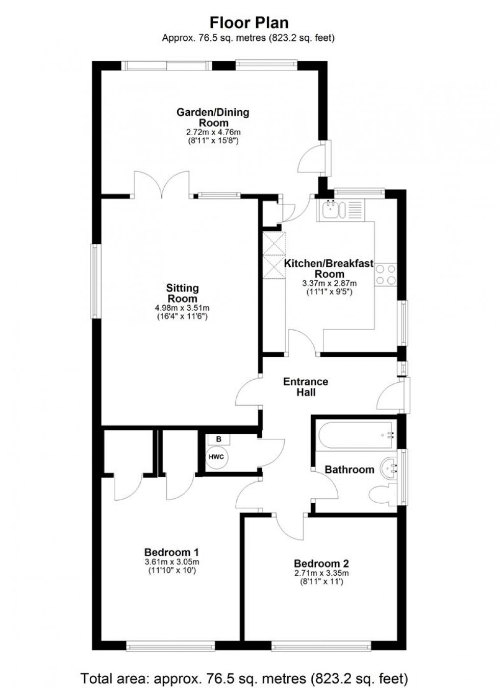 Floorplan for Wessex Road, Stalbridge, Sturminster Newton