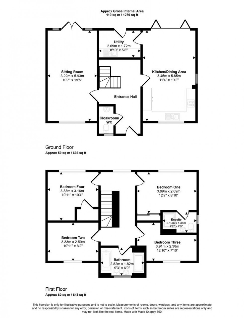 Floorplan for Shillingstone Lane, Okeford Fitzpaine, Blandford Forum