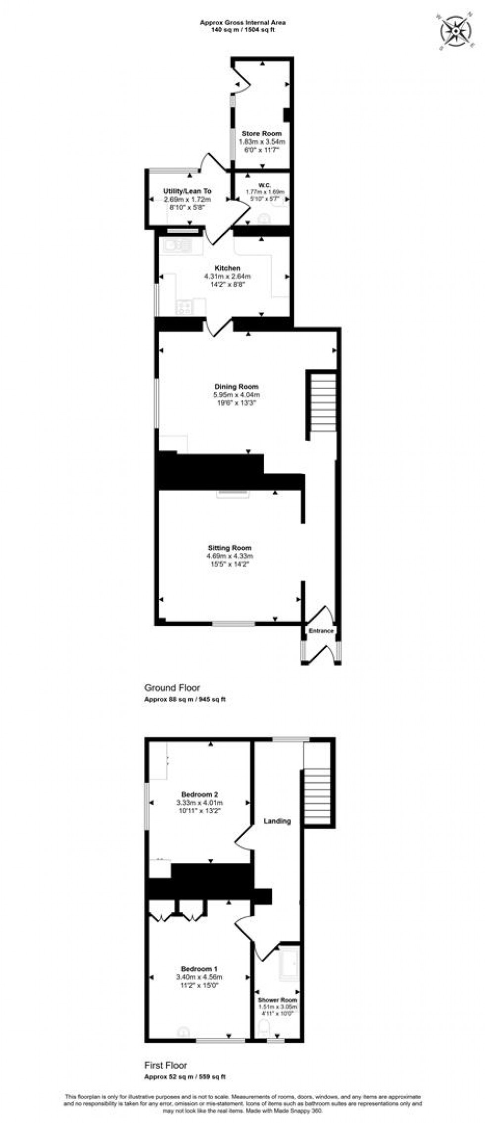 Floorplan for Back Street, East Stour, Gillingham