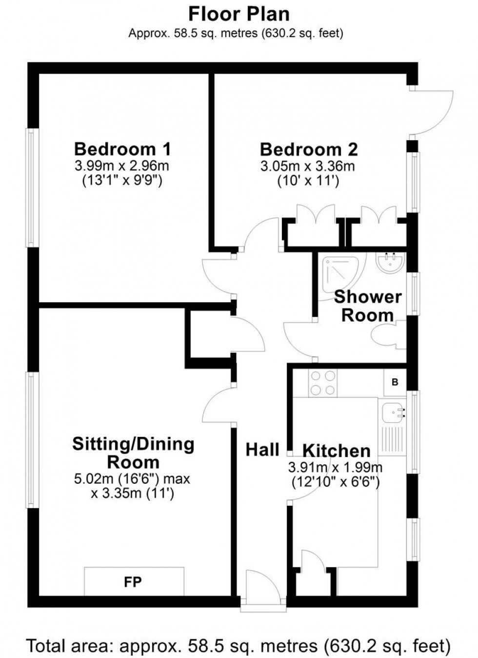 Floorplan for Hyde Road, Gillingham