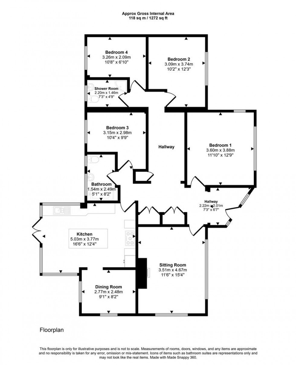 Floorplan for Broad Oak, Sturminster Newton