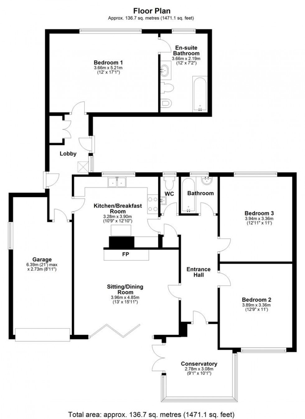 Floorplan for The Green, Mappowder, Sturminster Newton