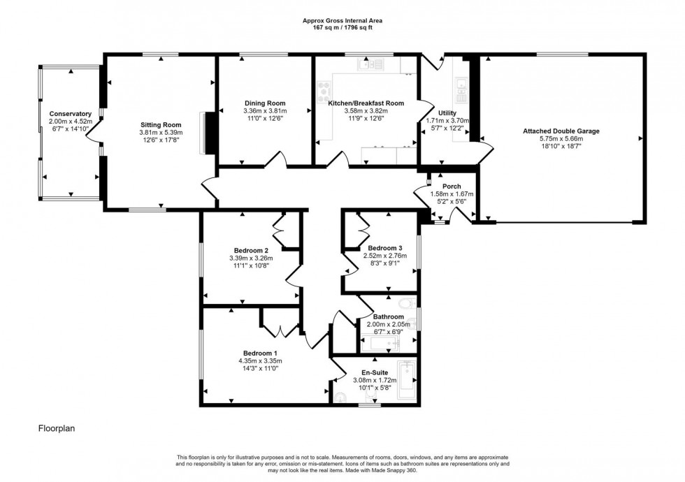 Floorplan for Hawthorn Avenue, Gillingham