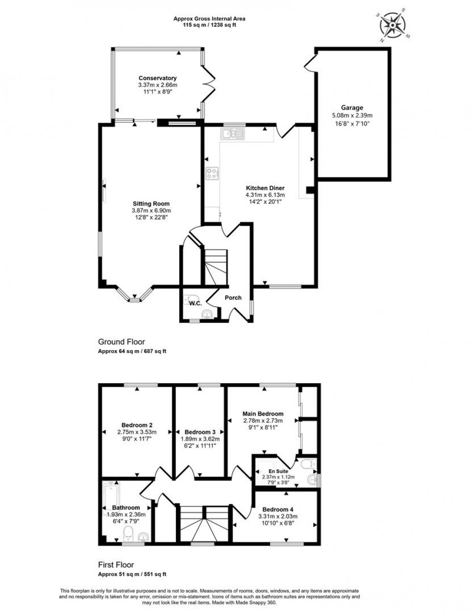 Floorplan for Nether Mead, Okeford Fitzpaine