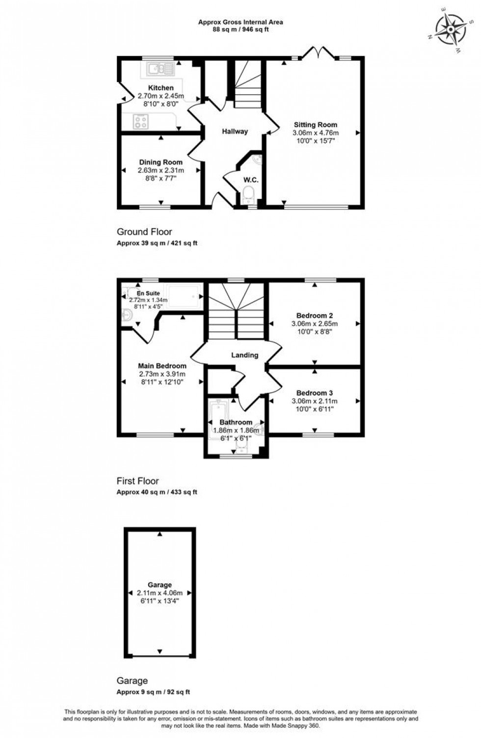 Floorplan for Wren Place, Gillingham