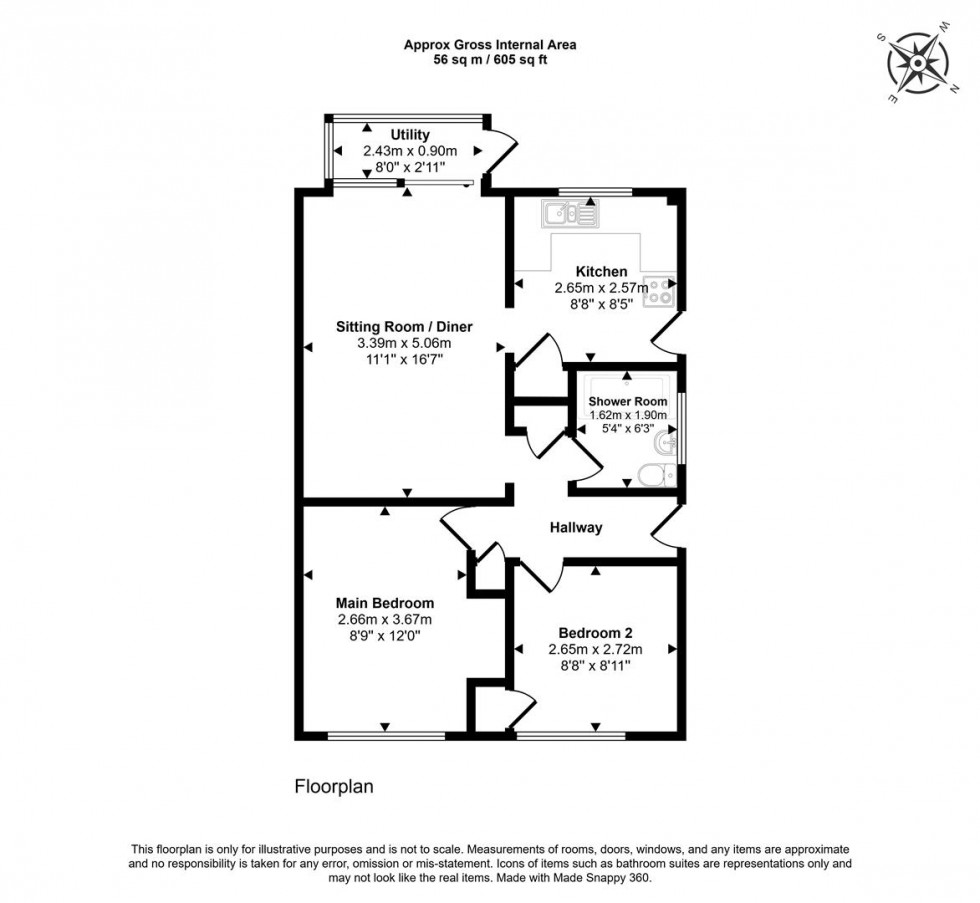 Floorplan for Downsview Drive, Gillingham