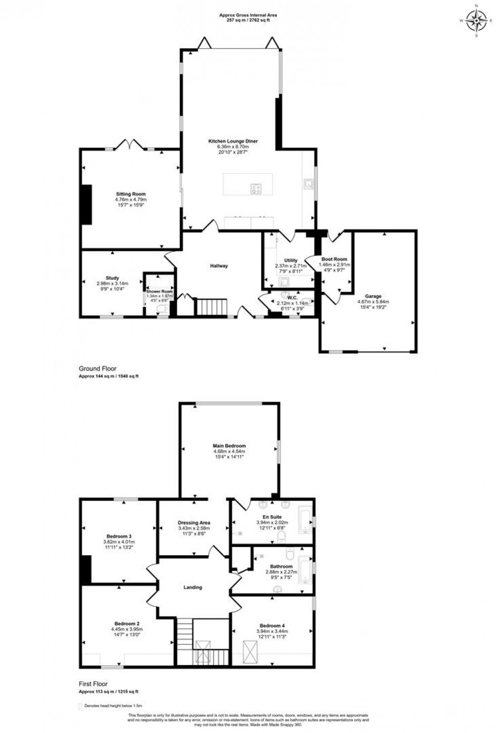 Floorplan for Church Lane, Barwick