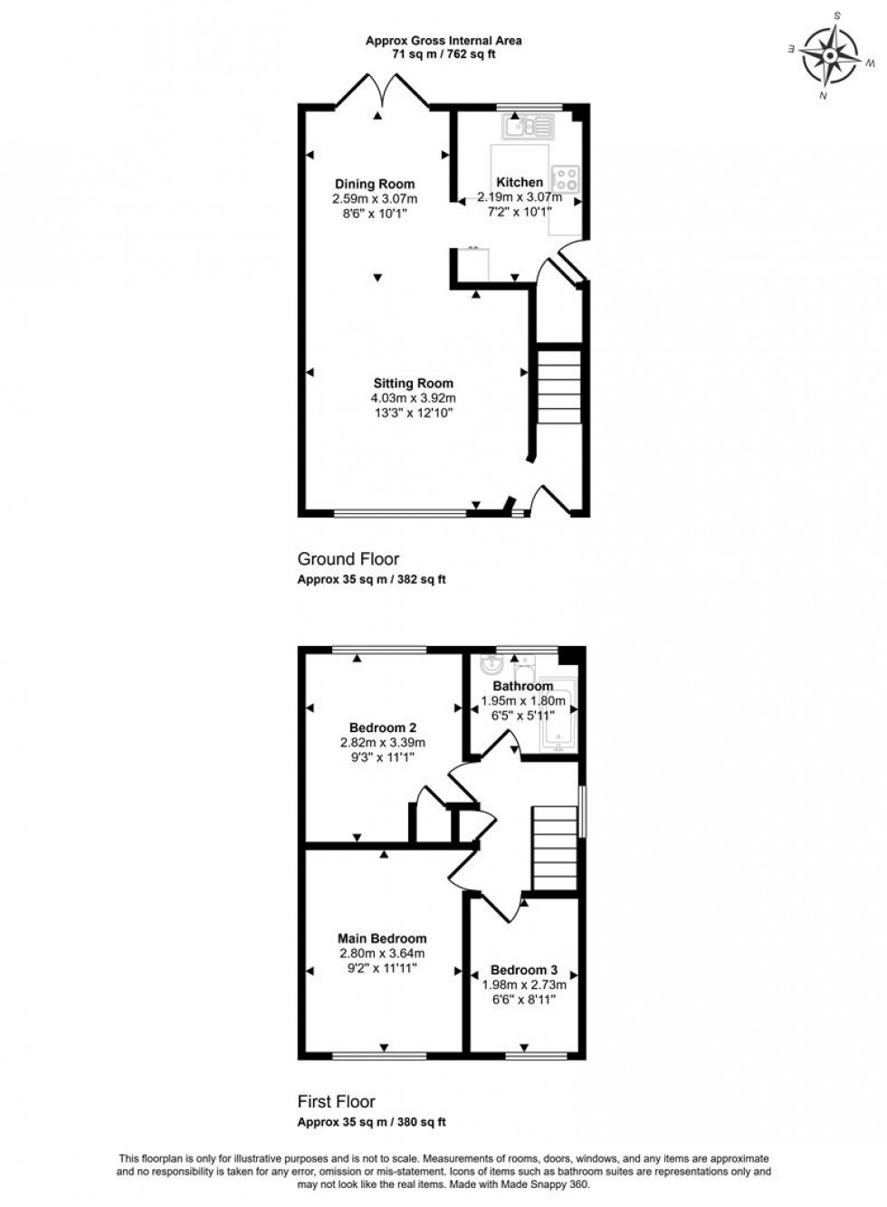 Floorplan for Chestnut Way, Gillingham